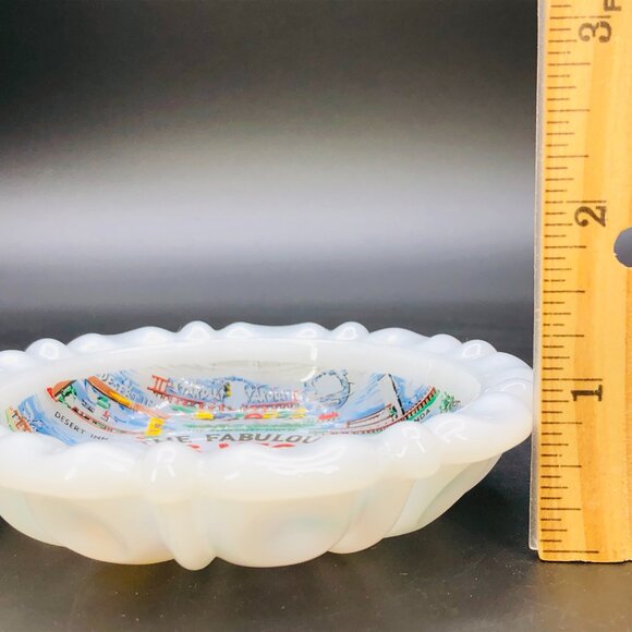 Vintage Las Vegas Milk Glass Trinket Dish Sin City Old Casino Strip Speakeasy - Picture 10 of 10